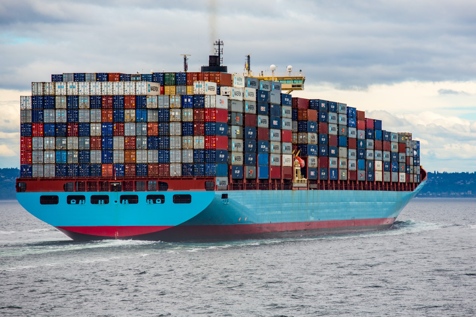 shipping containers on cargo ship 